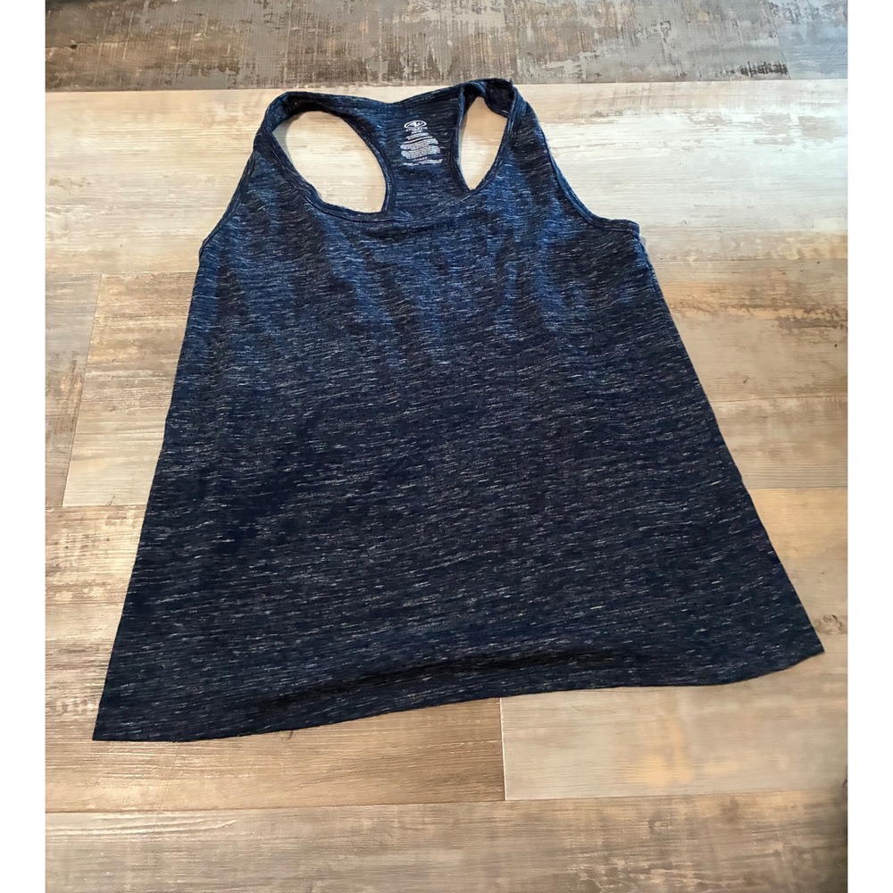 Athletic Works Womens Navy Space Dye Racerback Tank Top Activewear Medium 8-10